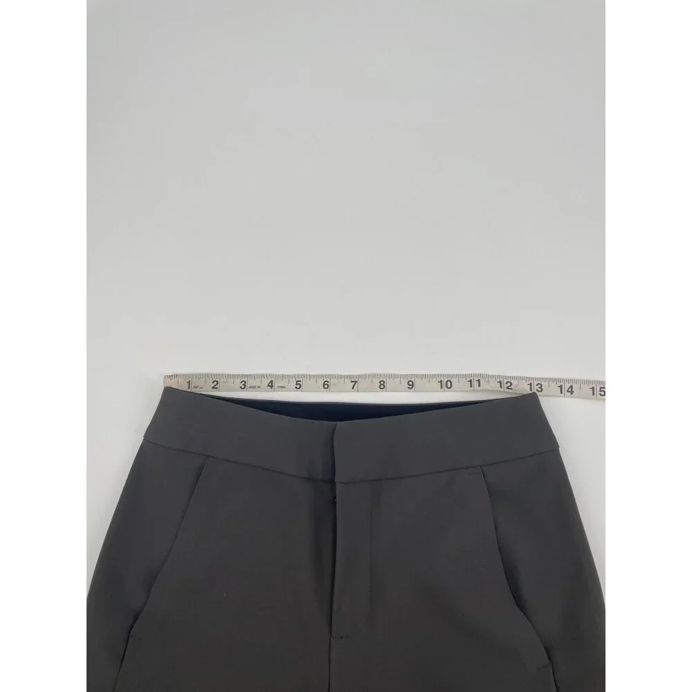 Athleta Stellar Trouser Pants Nylon Spandex Gray Pockets Womens Size 2 Ankle Zip - Picture 7 of 10